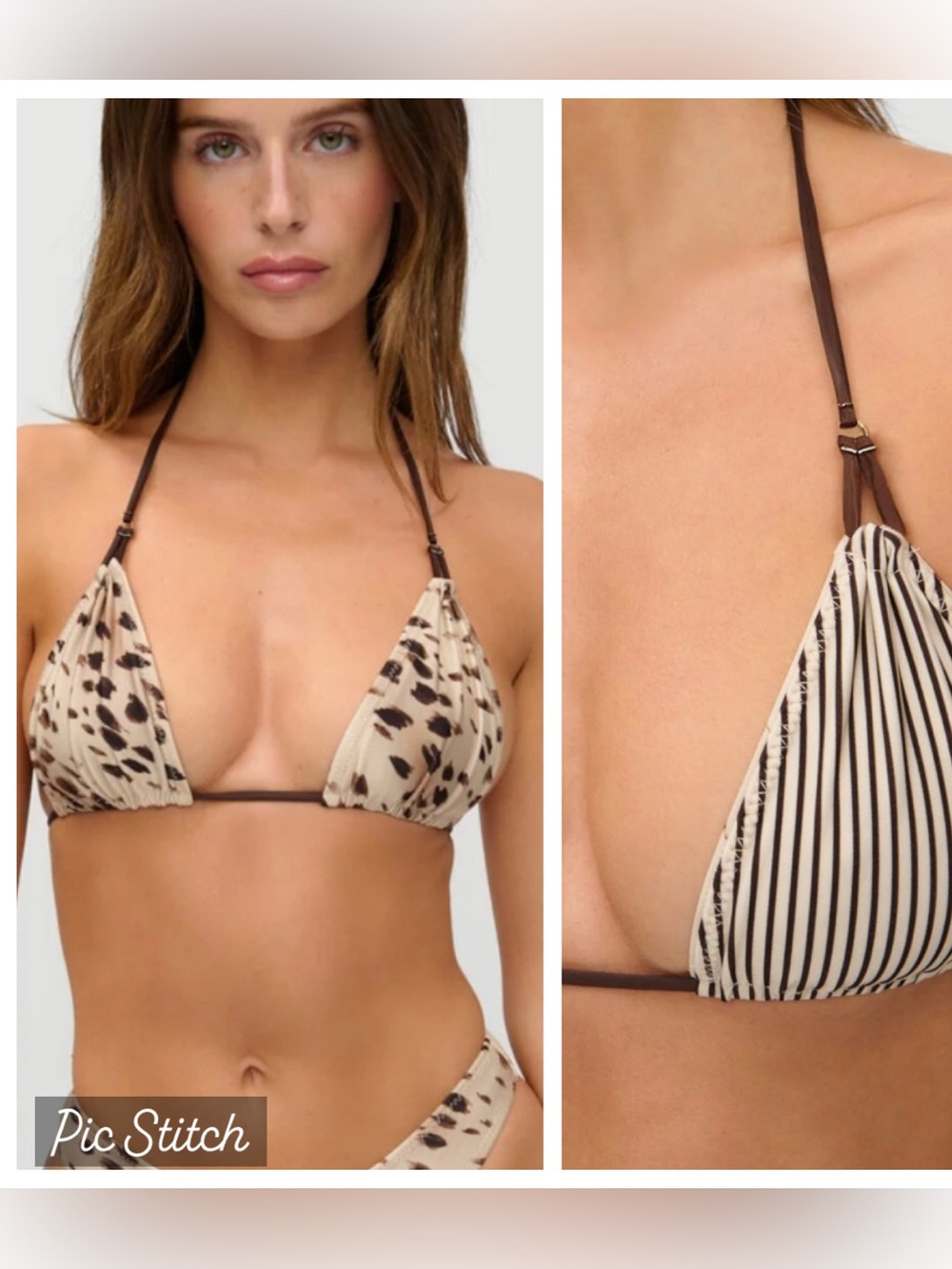 NEW! Frankie‘s Bikinis JENNIE Ari Marrakesh reversible triangle bikini top